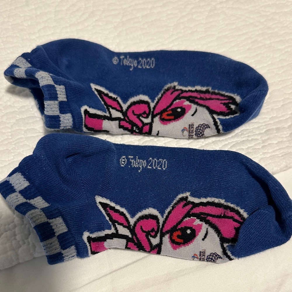 Tokyo 2020 Blue and Pink Socks